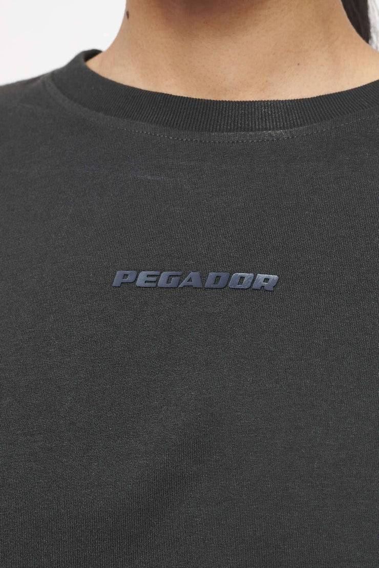 Pegador Layla Oversized Cropped Tee Vintage Washed Iron Grey Gum