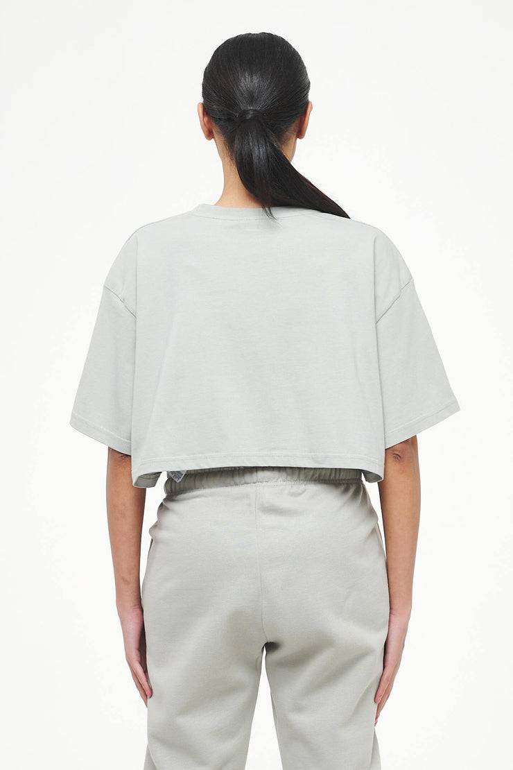 Pegador Layla Oversized Cropped Tee Vintage Washed Quiet Gray Gum