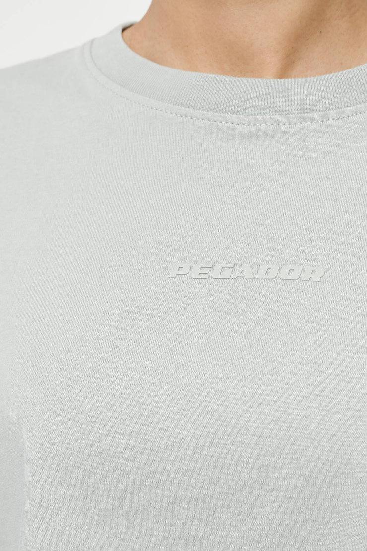 Pegador Layla Oversized Cropped Tee Vintage Washed Quiet Gray Gum