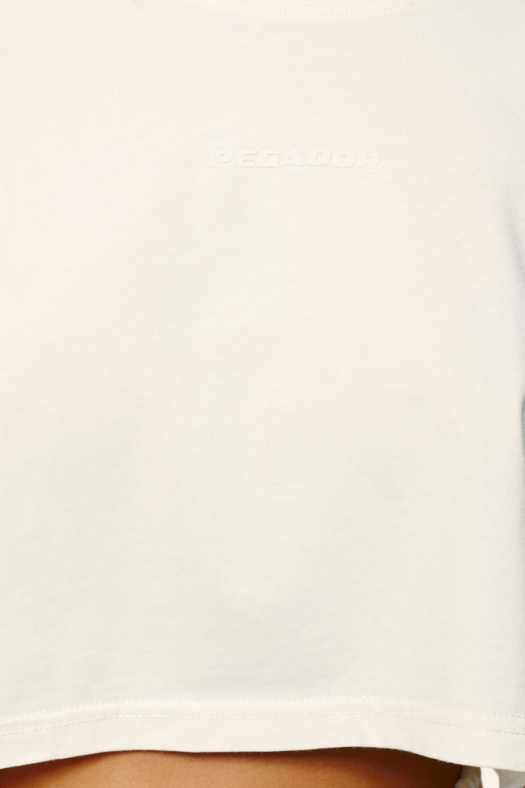 Pegador Layla Oversized Cropped Tee Vintage Washed Unbleached Gum