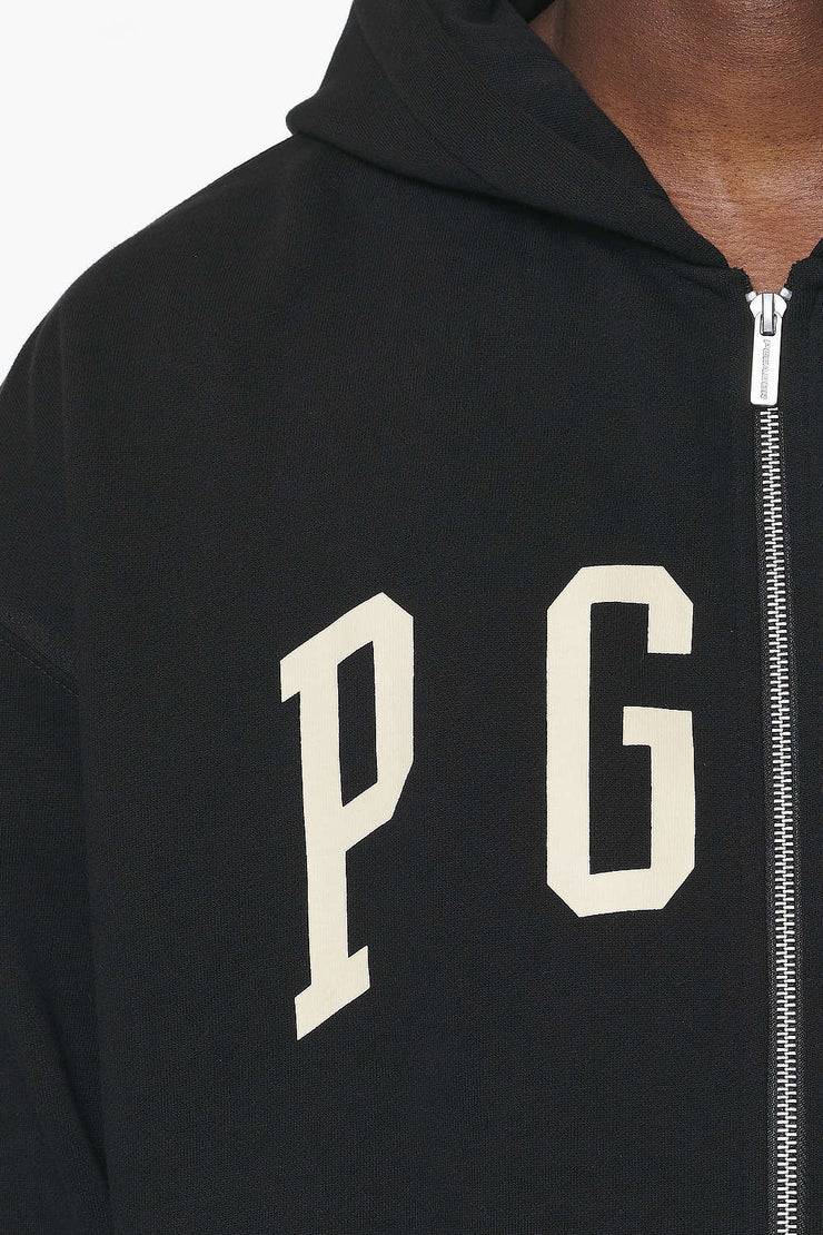 Pegador Layton Oversized Sweat Jacket Vintage Washed Onyx Black