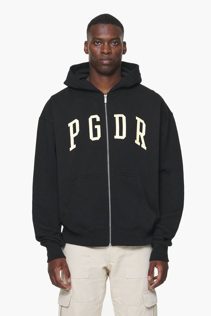 Pegador Layton Oversized Sweat Jacket Vintage Washed Onyx Black