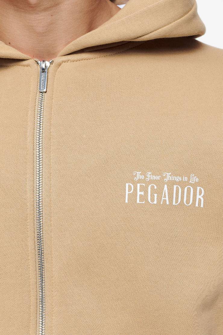Pegador Leander Oversized Sweat Jacket Vintage Washed Espresso
