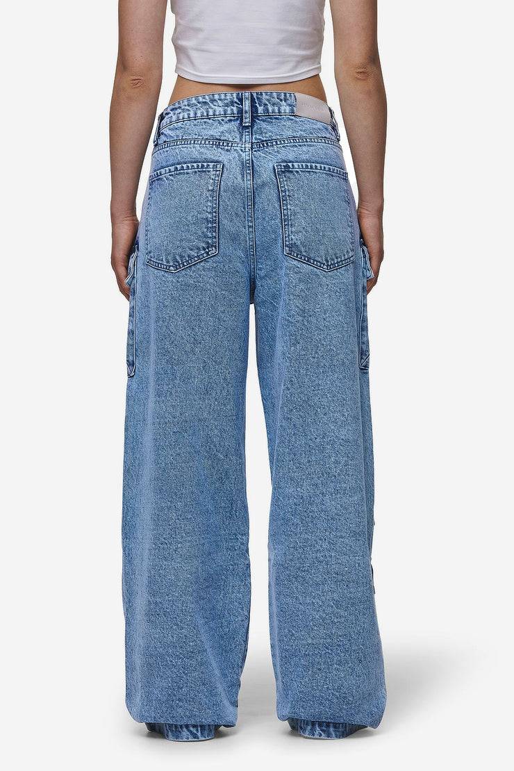 Pegador Leli High Waist Cargo Jeans Washed Denim Blue