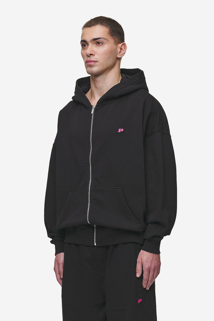 Pegador Leono Boxy Sweat Jacket Washed Black Virtual Pink Gum