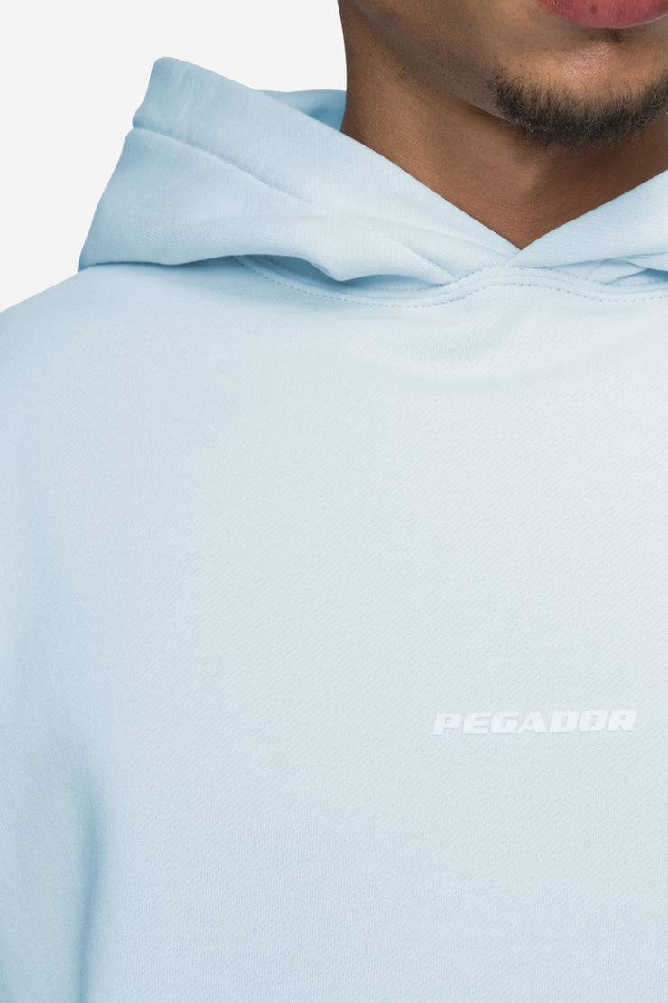 Pegador Logo Boxy Hoodie Washed Baby Blue White Gum