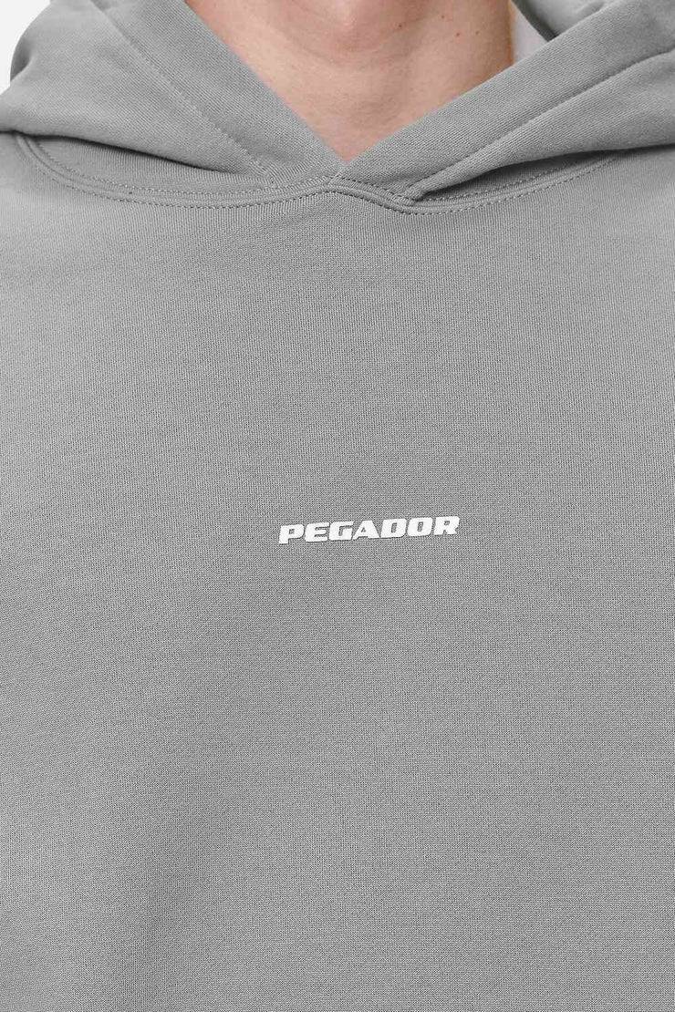 Pegador Logo Boxy Hoodie Washed Cool Grey White Gum