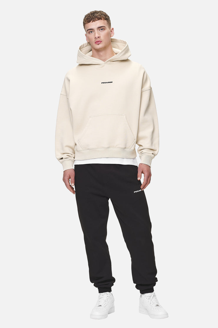 Pegador Logo Boxy Hoodie Washed Desert Sand Black Gum