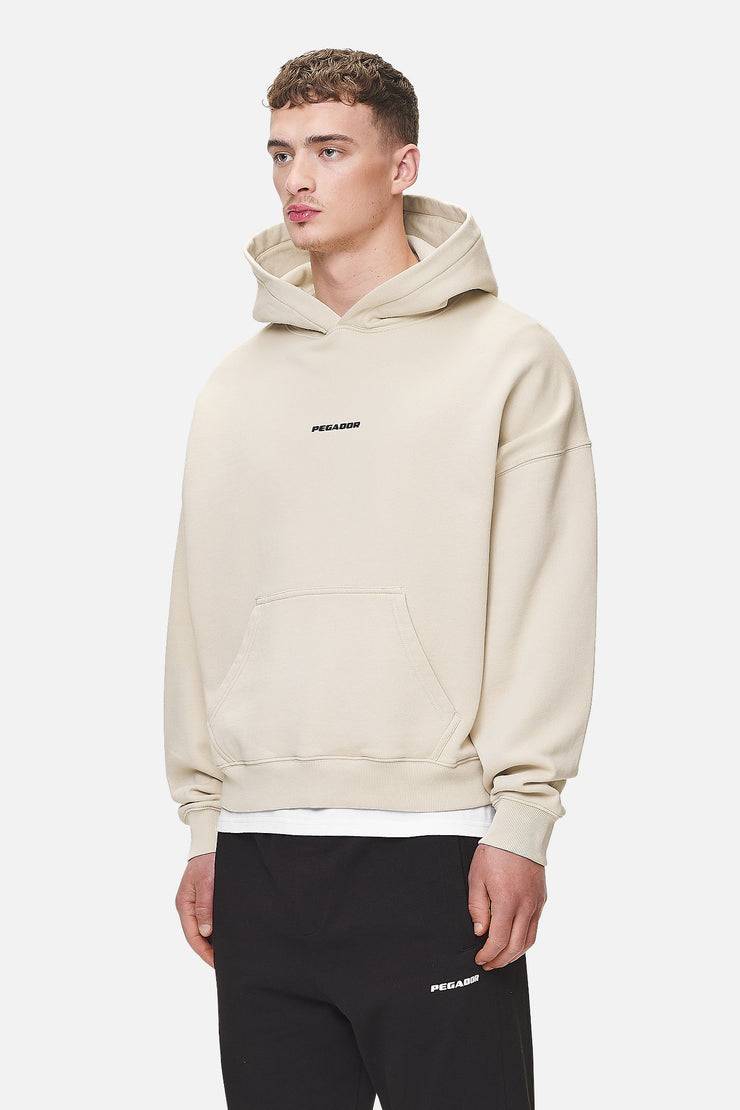 Pegador Logo Boxy Hoodie Washed Desert Sand Black Gum
