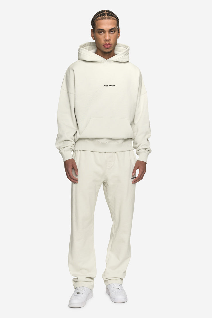 Pegador Logo Boxy Hoodie Washed Salty Cream Black Gum