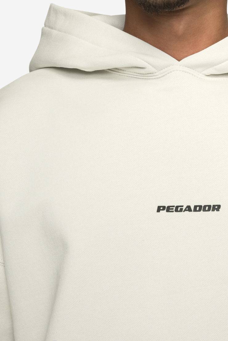 Pegador Logo Boxy Hoodie Washed Salty Cream Black Gum