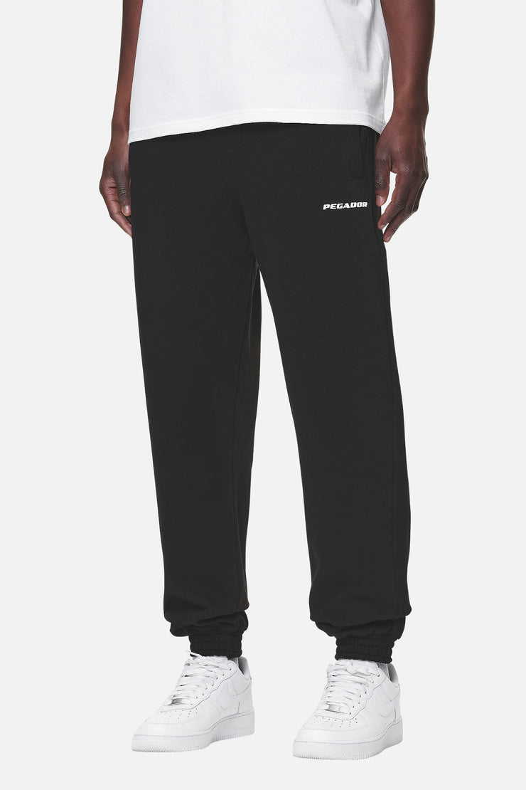 Pegador Logo Heavy Sweat Jogger Washed Black White Gum