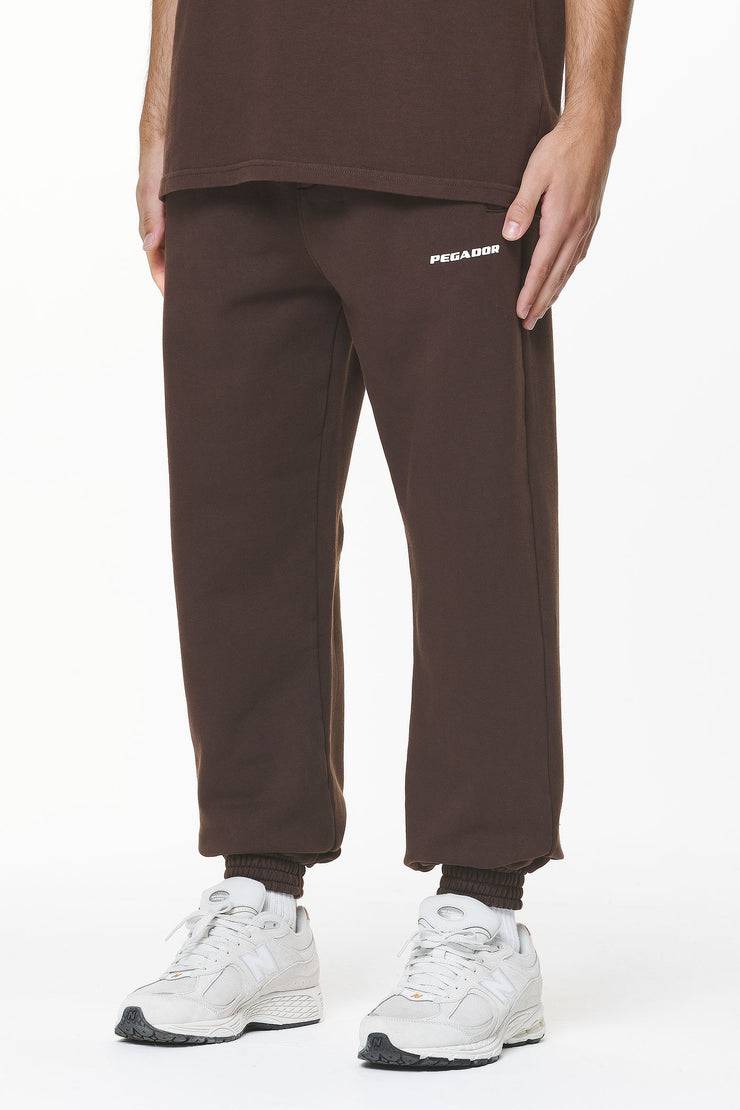Pegador Logo Heavy Sweat Jogger Washed Oak Brown Gum