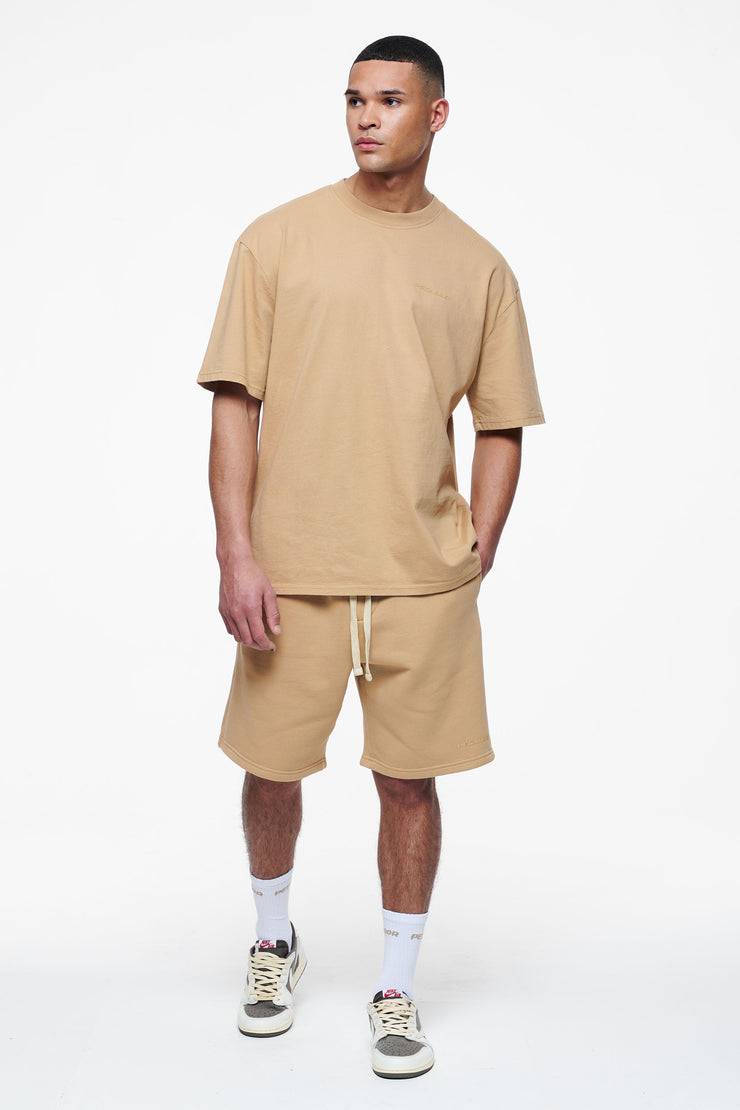 Pegador Logo Heavy Sweat Shorts Vintage Washed Espresso Gum
