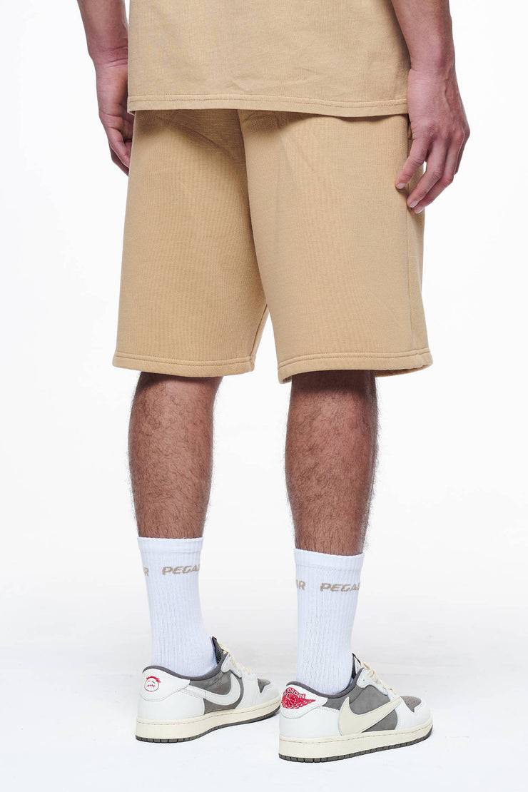 Pegador Logo Heavy Sweat Shorts Vintage Washed Espresso Gum