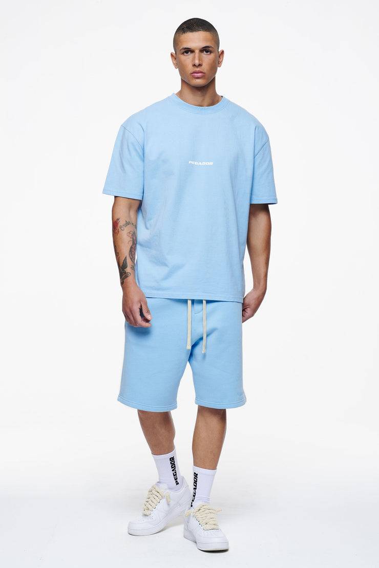 Pegador Logo Heavy Sweat Shorts Vintage Washed Riviera Blue Gum
