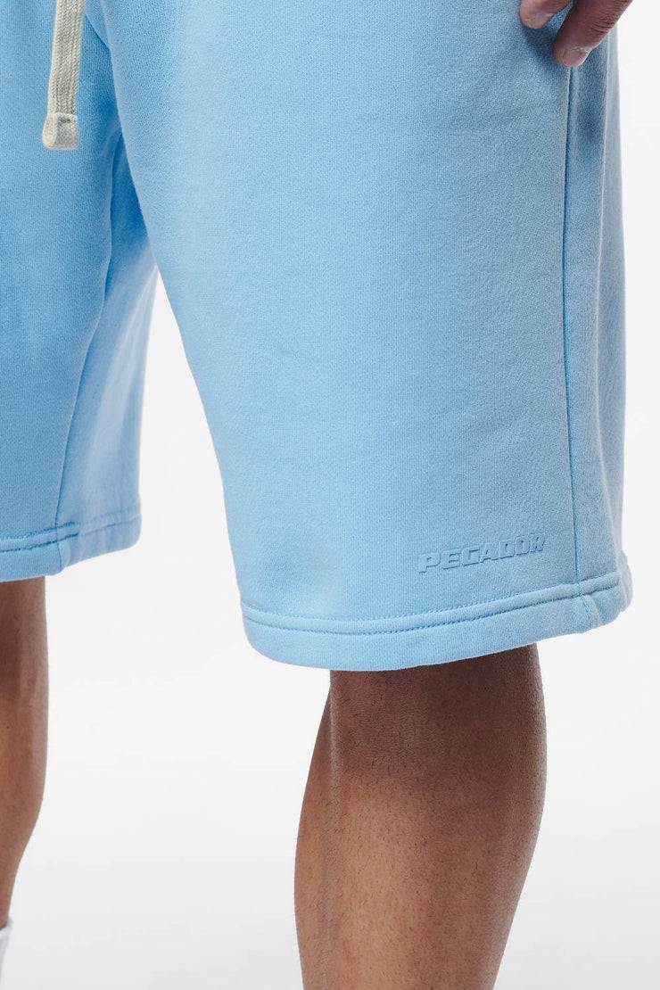 Pegador Logo Heavy Sweat Shorts Vintage Washed Riviera Blue Gum
