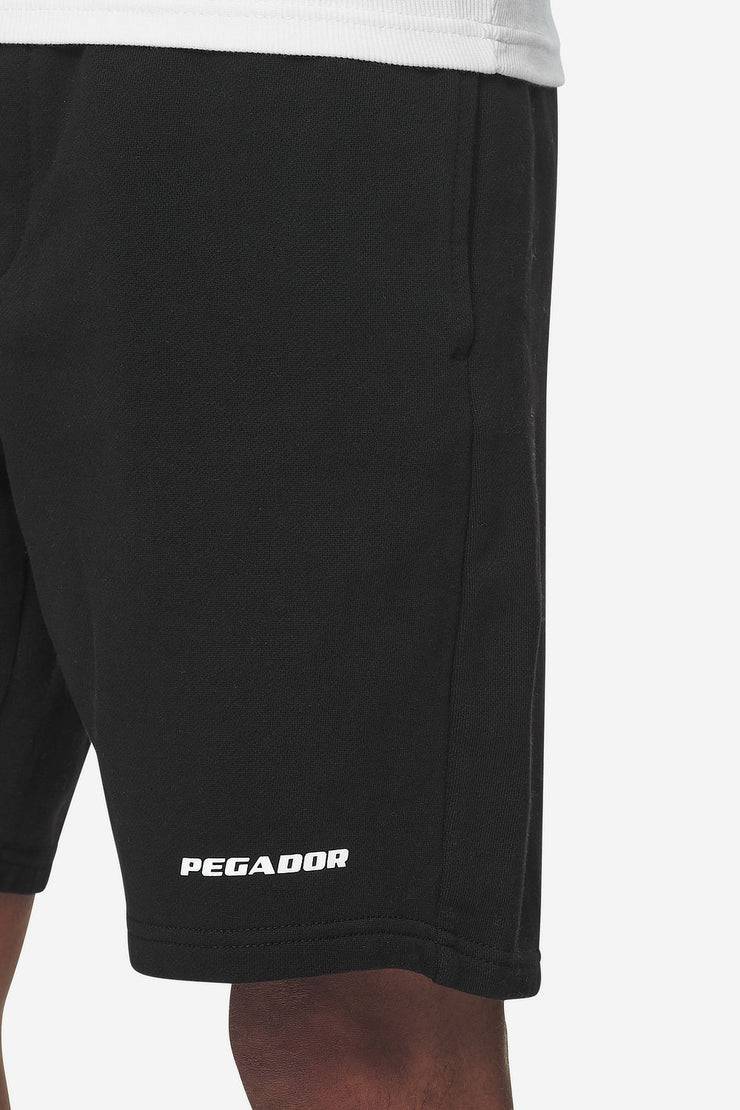 Pegador Logo Heavy Sweat Shorts Washed Black White Gum