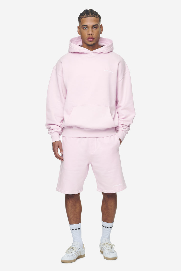 Pegador Logo Heavy Sweat Shorts Washed Bubblegum White Gum