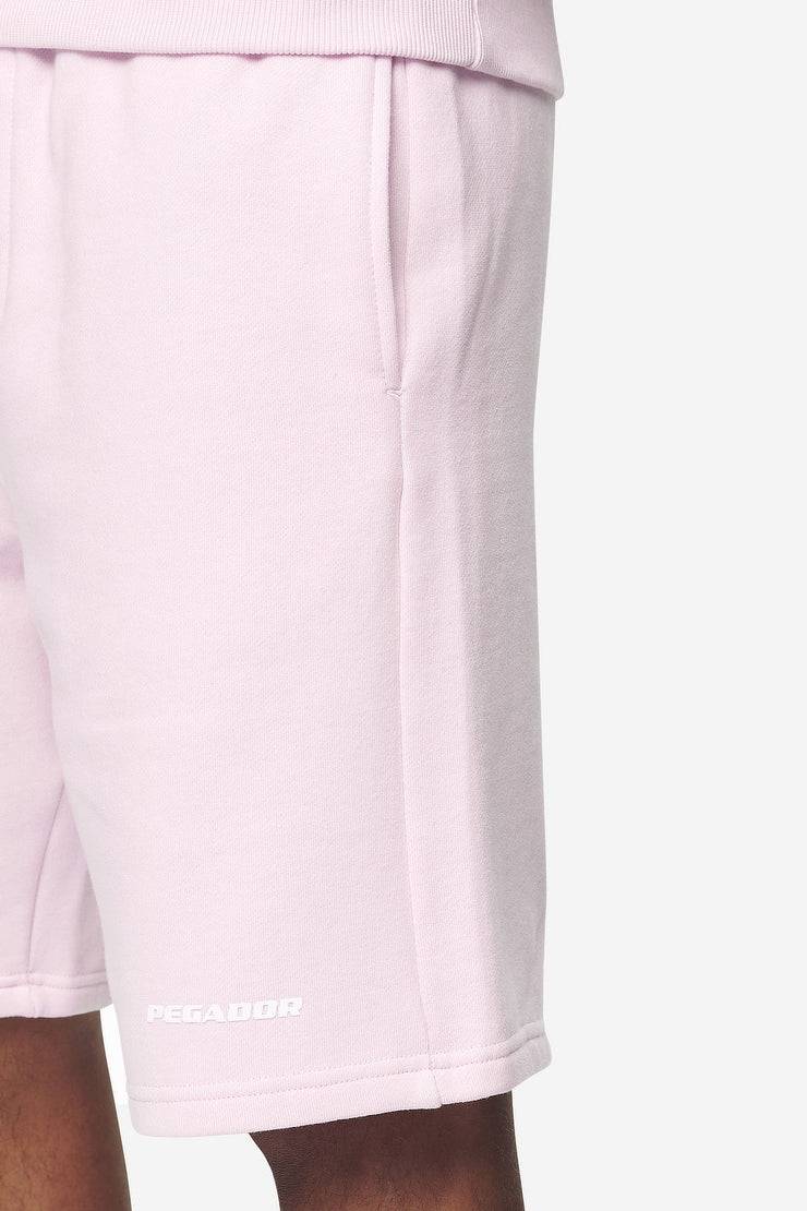 Pegador Logo Heavy Sweat Shorts Washed Bubblegum White Gum