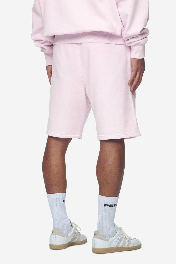 Pegador Logo Heavy Sweat Shorts Washed Bubblegum White Gum