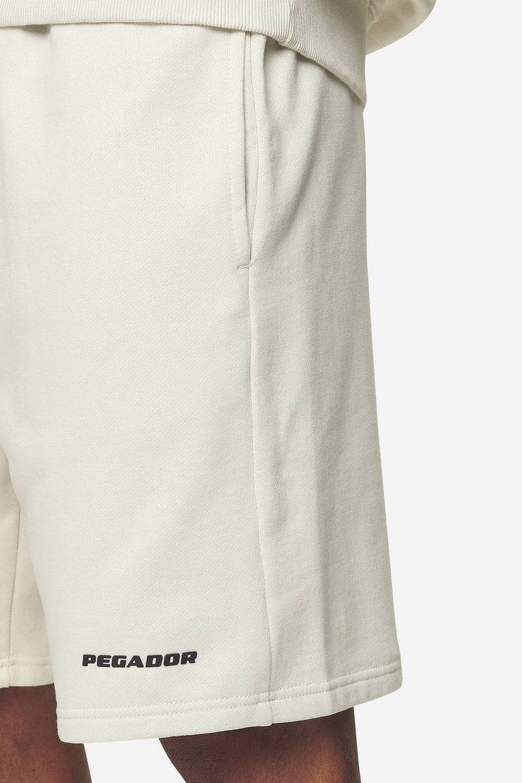 Pegador Logo Heavy Sweat Shorts Washed Salty Cream Black Gum