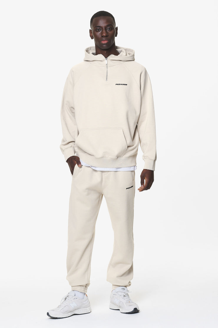 Pegador Logo Oversized Halfzip Hoodie Washed Dust Cream Gum