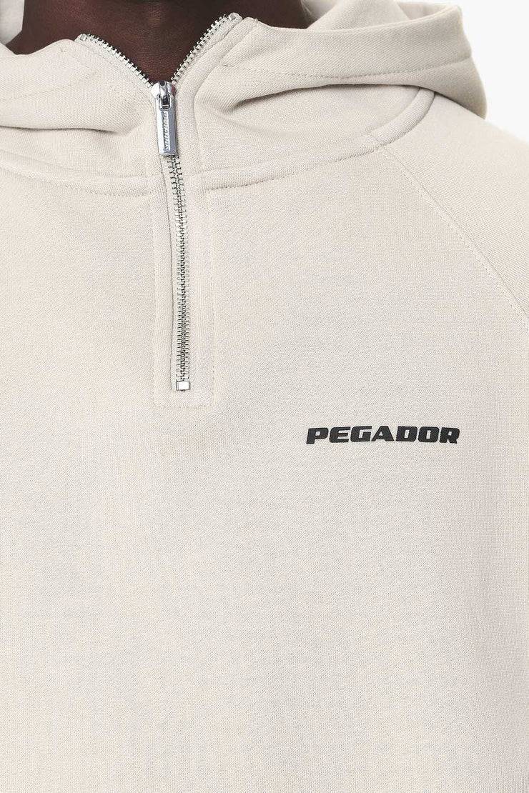 Pegador Logo Oversized Halfzip Hoodie Washed Dust Cream Gum