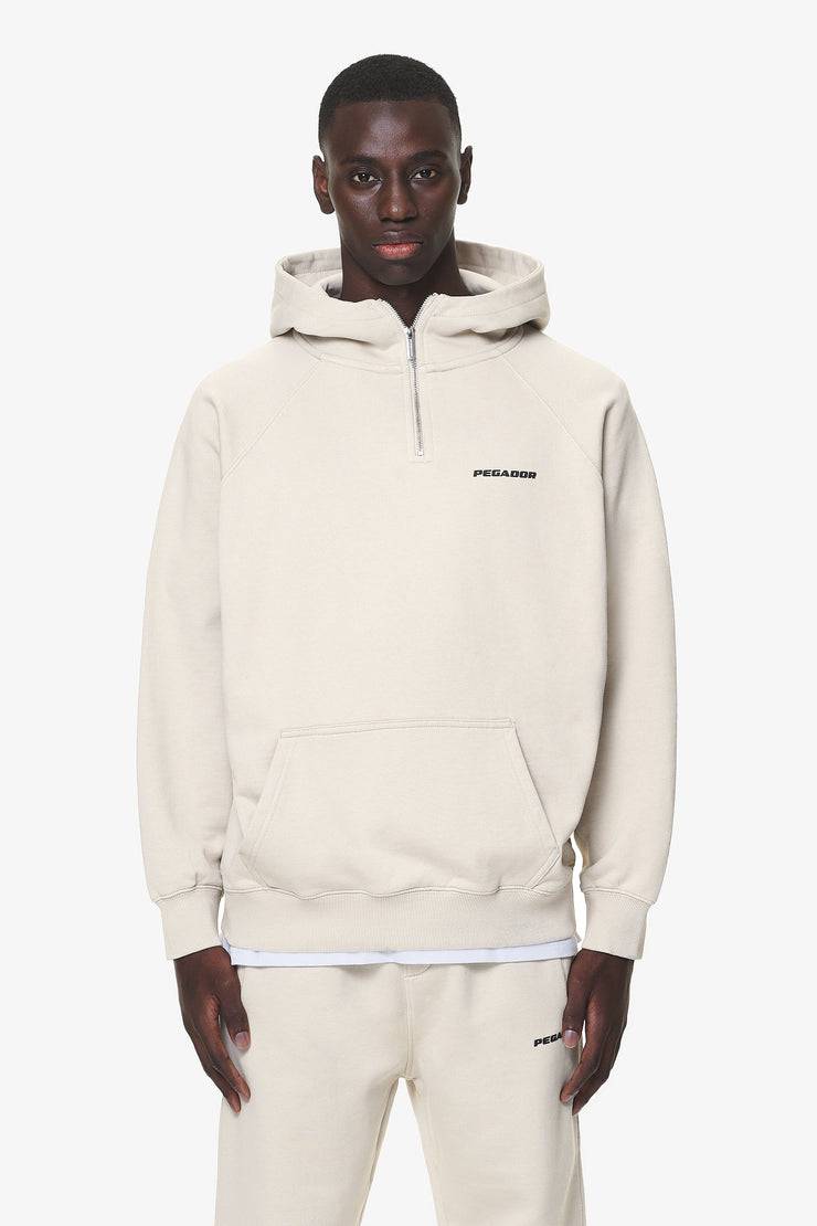 Pegador Logo Oversized Halfzip Hoodie Washed Dust Cream Gum
