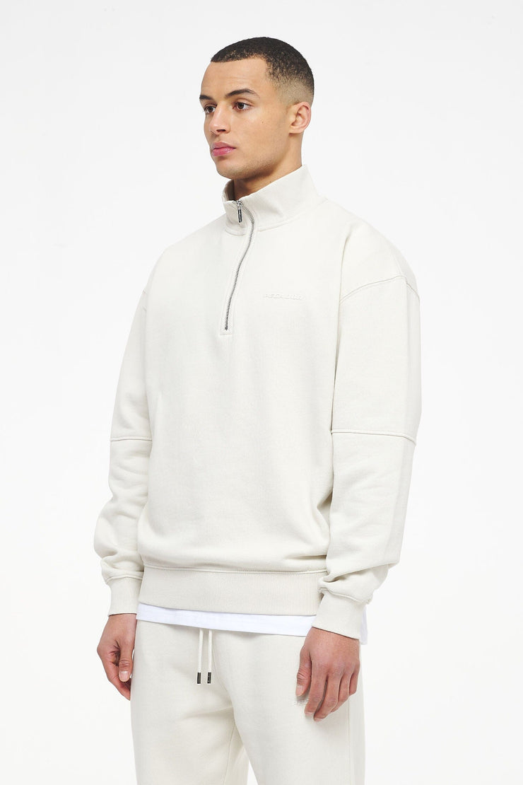 Pegador Logo Oversized Halfzip Sweater Vintage Washed Angels Cream Gum