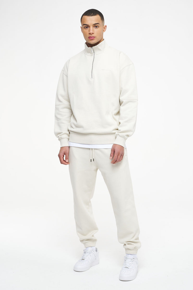 Pegador Logo Oversized Halfzip Sweater Vintage Washed Angels Cream Gum