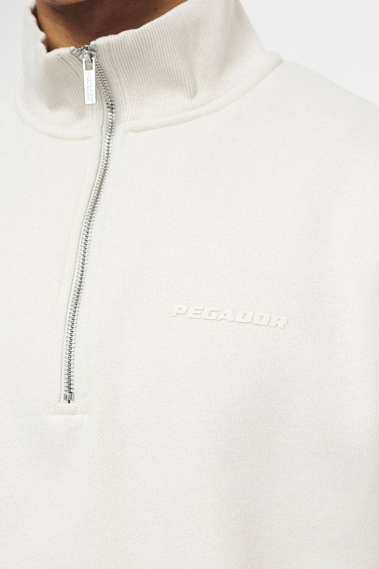 Pegador Logo Oversized Halfzip Sweater Vintage Washed Angels Cream Gum