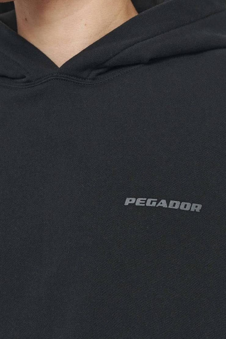 Pegador Logo Oversized Hoodie Vintage Washed Black Ink Gum
