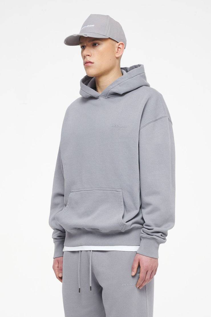 Pegador Logo Oversized Hoodie Vintage Washed Dusk Grey Gum