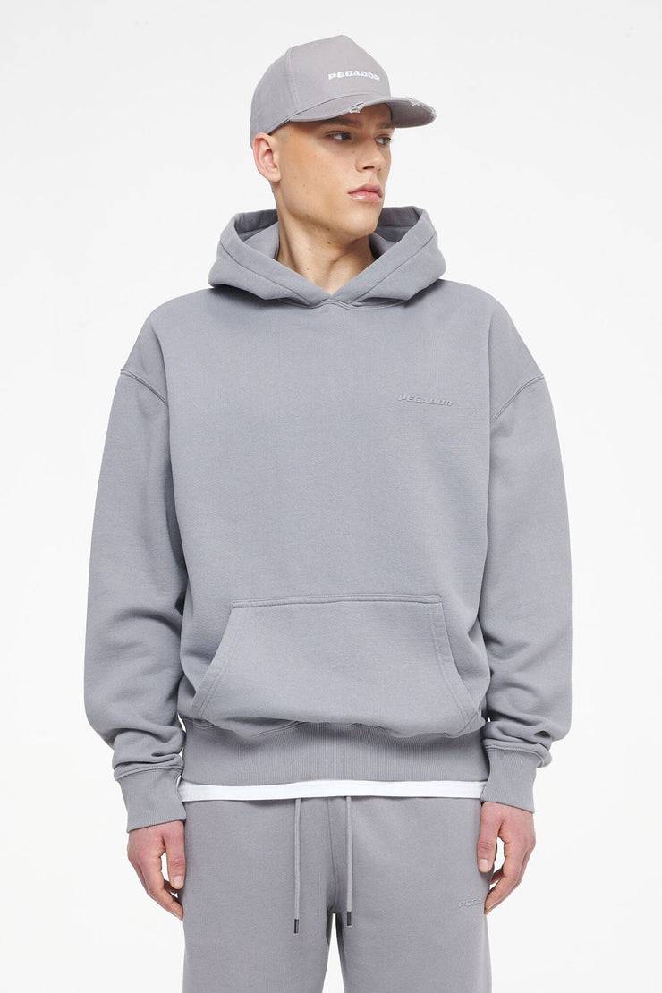 Pegador Logo Oversized Hoodie Vintage Washed Dusk Grey Gum