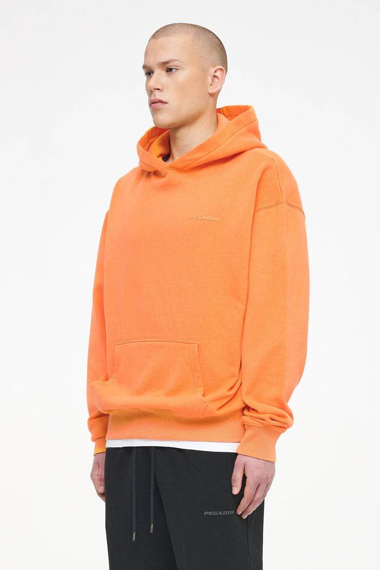 Pegador Logo Oversized Hoodie Vintage Washed Sunrise Orange Gum