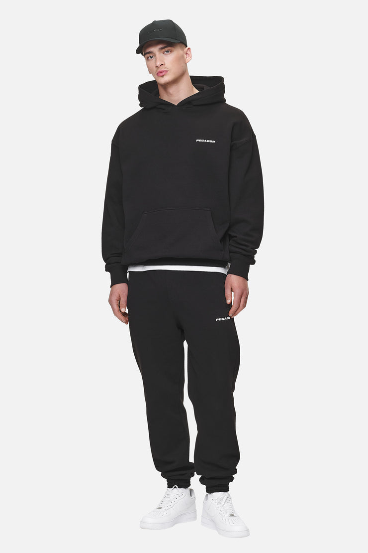 Pegador Logo Oversized Hoodie Washed Black White Gum