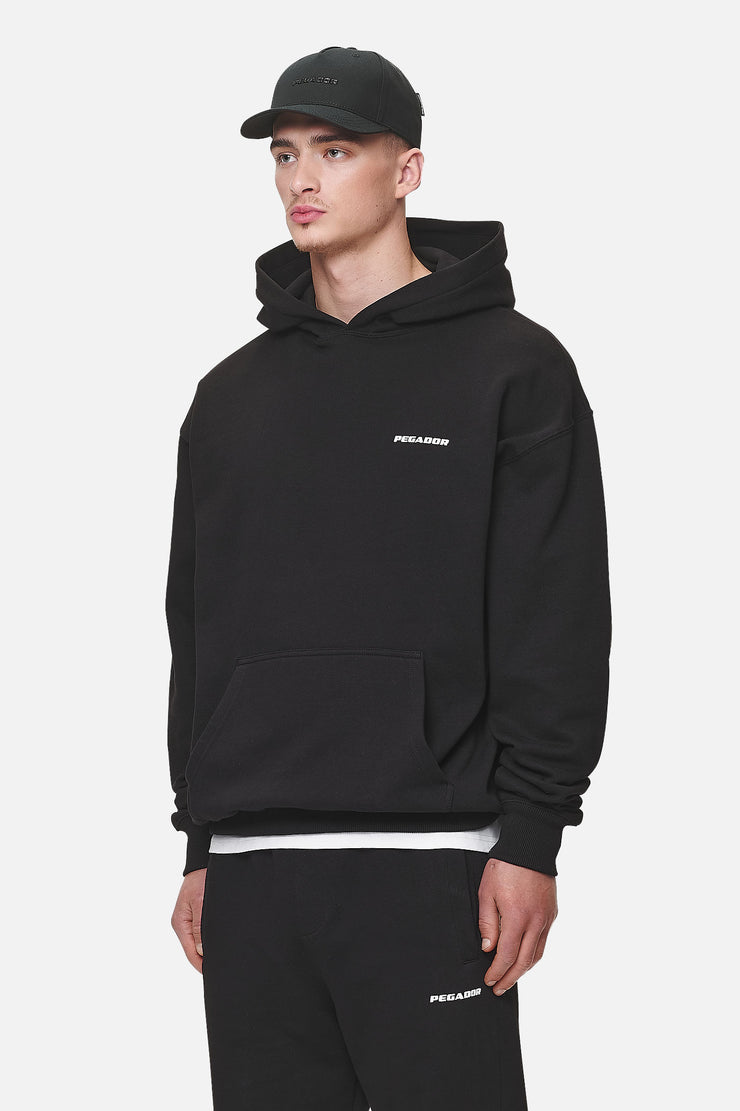 Pegador Logo Oversized Hoodie Washed Black White Gum