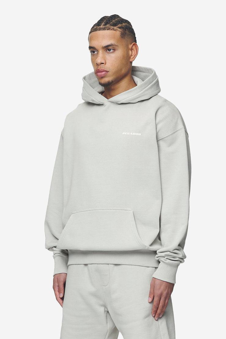 Pegador Logo Oversized Hoodie Washed Pearl Grey White Gum