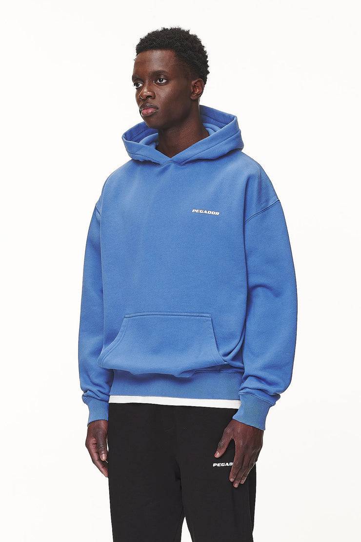 Pegador Logo Oversized Hoodie Washed Retro Blue White Gum
