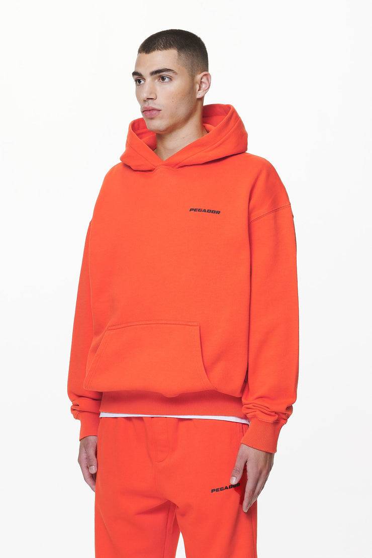 Pegador Logo Oversized Hoodie Washed Signal Red Gum