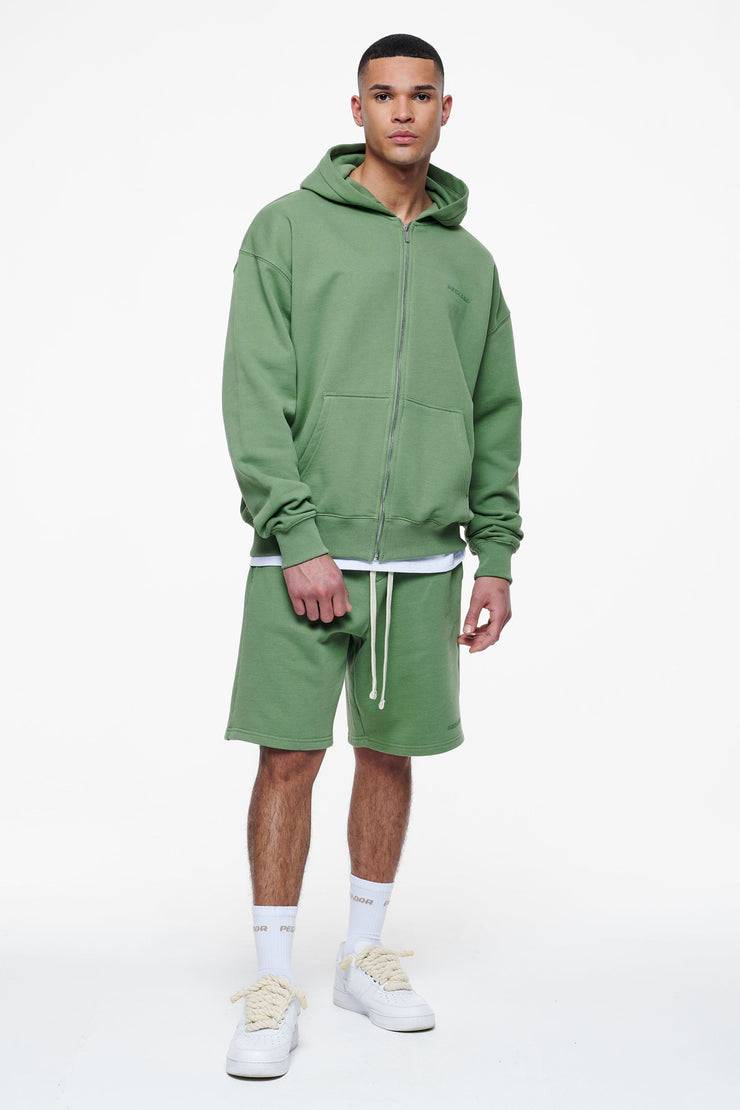 Pegador Logo Oversized Sweat Jacket Vintage Washed Cypress Green Gum