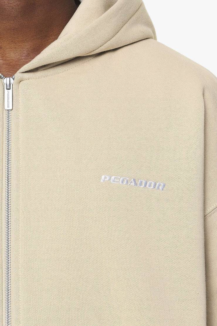 Pegador Logo Oversized Sweat Jacket Vintage Washed Kingdom Beige