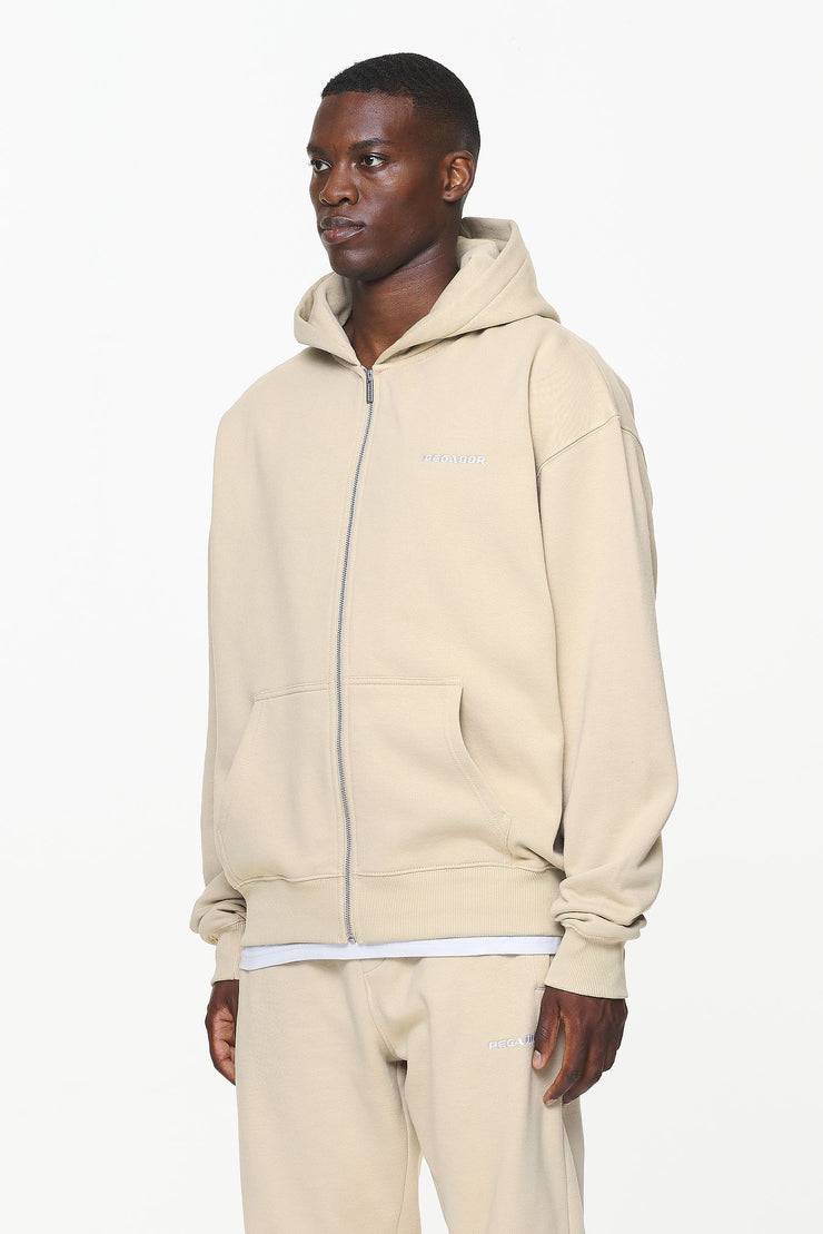 Pegador Logo Oversized Sweat Jacket Vintage Washed Kingdom Beige