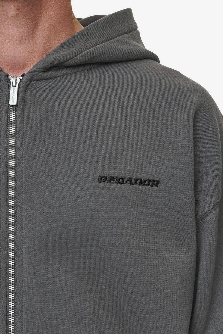 Pegador Logo Oversized Sweat Jacket Washed Anthracite