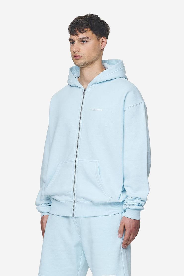 Pegador Logo Oversized Sweat Jacket Washed Baby Blue White Gum