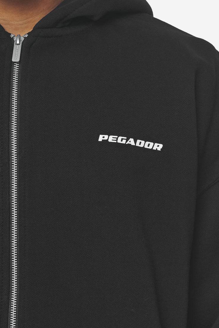 Pegador Logo Oversized Sweat Jacket Washed Black White Gum