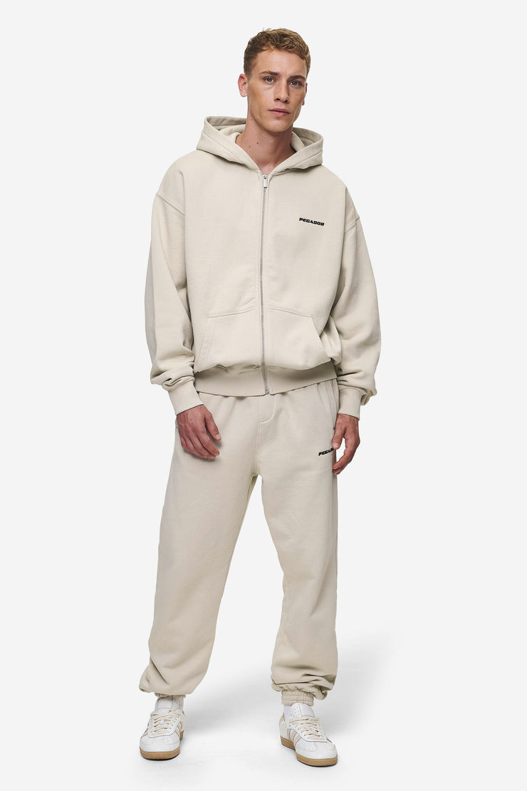 Pegador Logo Oversized Sweat Jacket Washed Light Beige