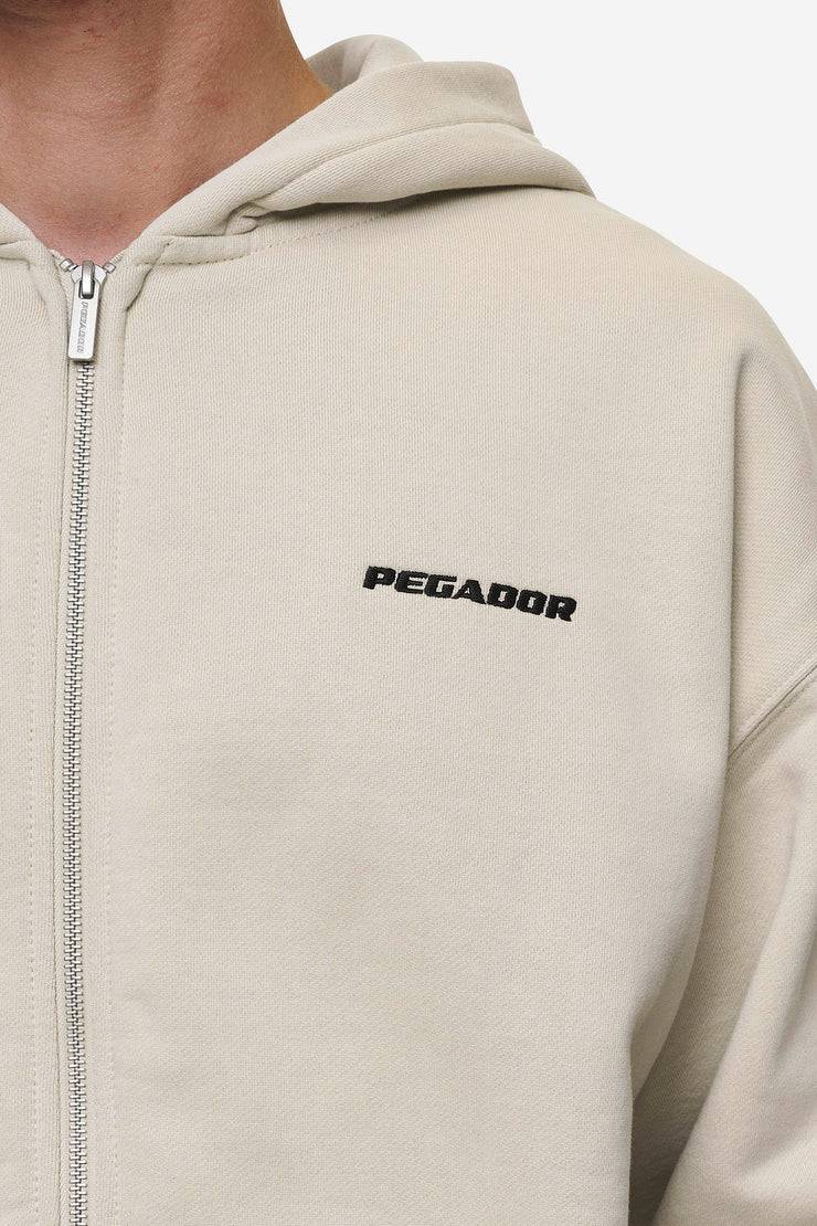 Pegador Logo Oversized Sweat Jacket Washed Light Beige
