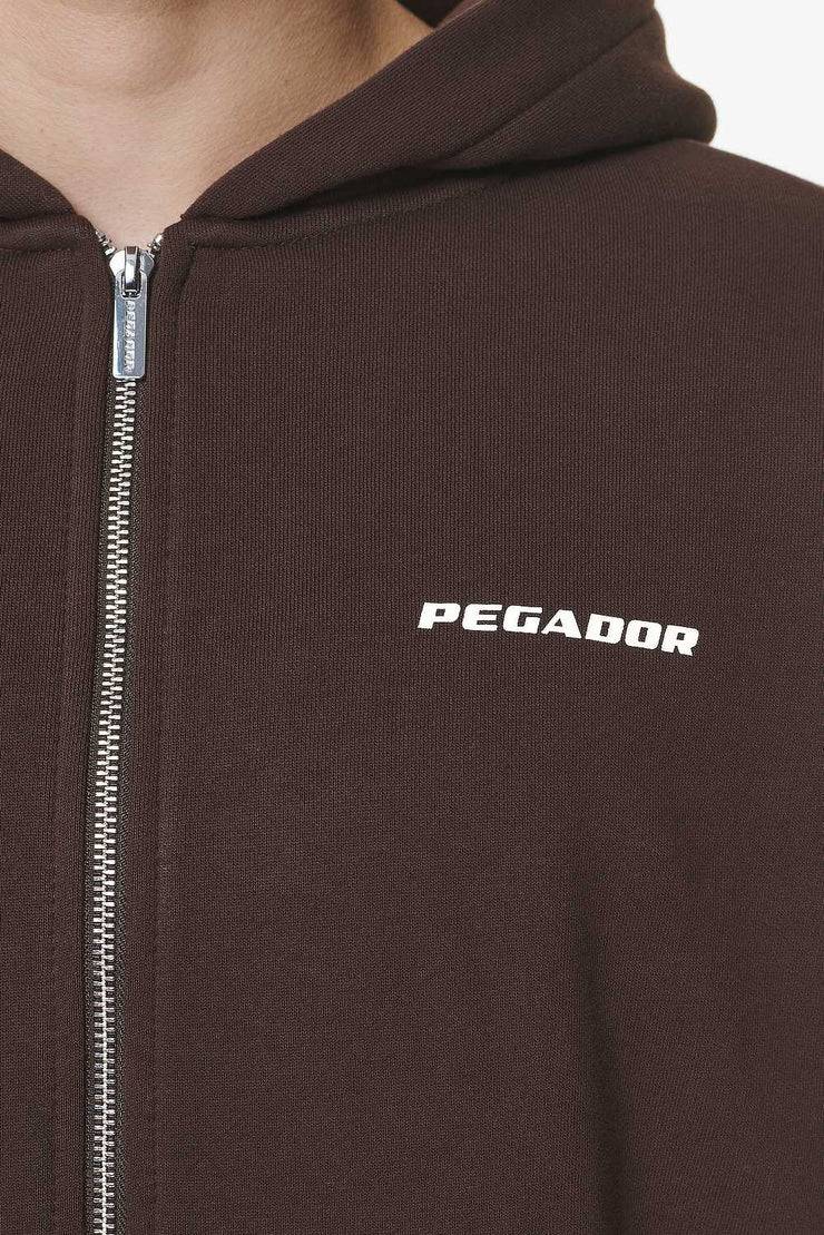 Pegador Logo Oversized Sweat Jacket Washed Oak Brown Gum